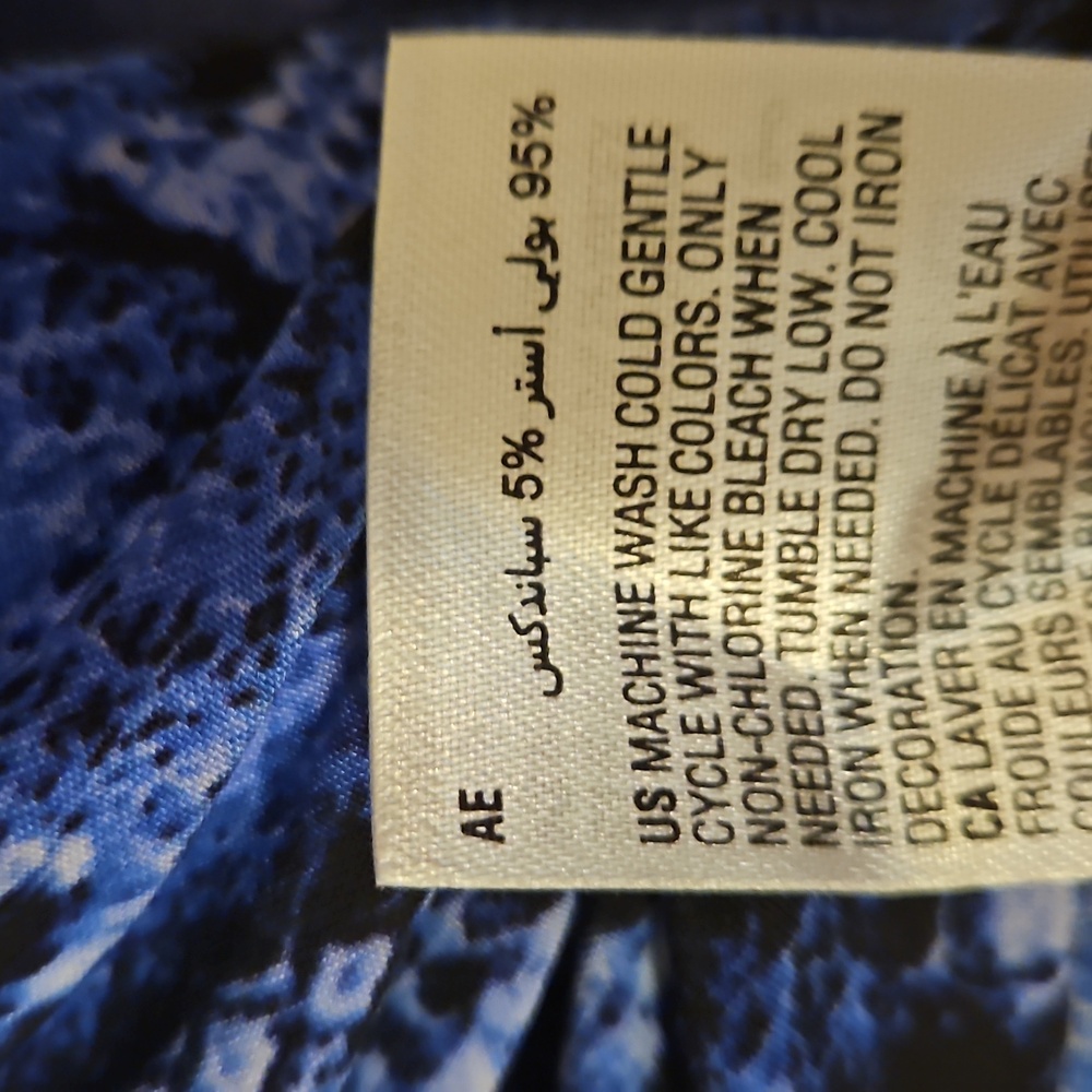 INC International Concepts 3X Blue Snakeskin Pattern Long Sleeve NWT - Picture 4 of 7